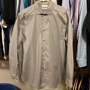 Calvin Klein Steel+ Men's 17.5 34/35 Slim Fit Stretch Wrinkle Free Dress Shirt